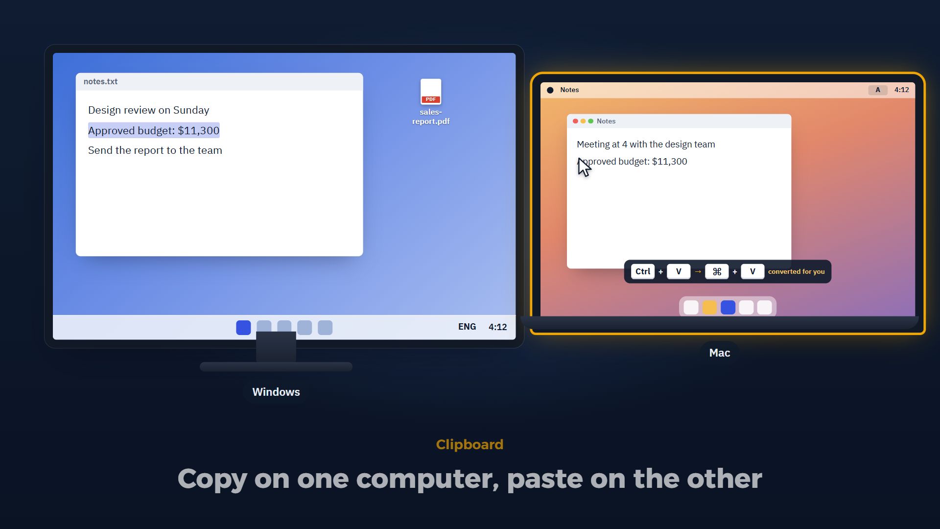 Wasl moving the cursor and clipboard from a Windows PC to a Mac
